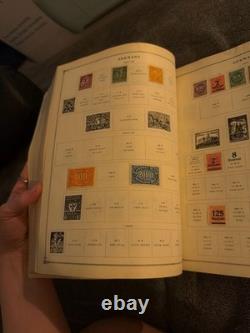 Ancien album de timbres-poste International Junior de 1939 rempli de timbres de collection