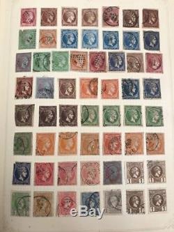 Appr 450 Large Lot Lot 11 Pages Grèce 1870's Et Haut Stamps Collection Album