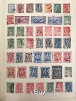 Appr 450 Large Lot Lot 11 Pages Grèce 1870's Et Haut Stamps Collection Album