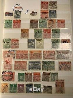 Australie Et Asie Old Stamp Album Britannique Beaucoup Reine Victoria Timbres