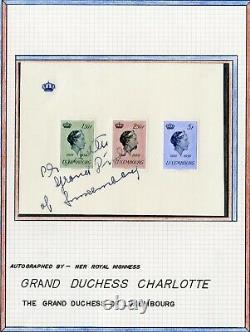 Autographes Uniques Du Monde Sur Les Timbres Des Années 1960 Lot De 21 Princesses Différentes Grace Kelly