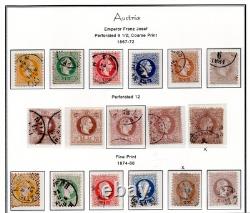 Autriche 1850-1872 Collection de 38 classiques utilisés sur des pages d'album