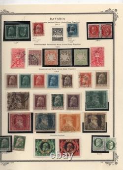 Bavière 1849-1920 Collection de plus de 350 timbres neufs et oblitérés sur feuilles d’album