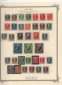 Bavière 1849-1920 Collection de plus de 350 timbres neufs et oblitérés sur feuilles d’album