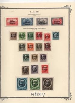 Bavière 1849-1920 Collection de plus de 350 timbres neufs et oblitérés sur feuilles d’album