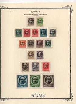Bavière 1849-1920 Collection de plus de 350 timbres neufs et oblitérés sur feuilles d’album