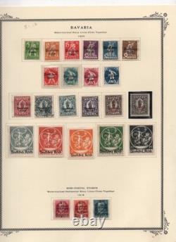 Bavière 1849-1920 Collection de plus de 350 timbres neufs et oblitérés sur feuilles d’album