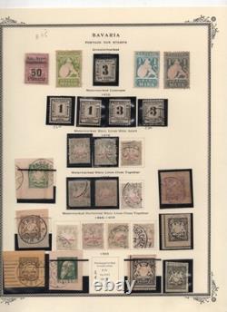 Bavière 1849-1920 Collection de plus de 350 timbres neufs et oblitérés sur feuilles d’album