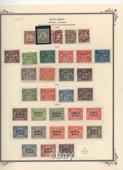 Bavière 1849-1920 Collection de plus de 350 timbres neufs et oblitérés sur feuilles d’album