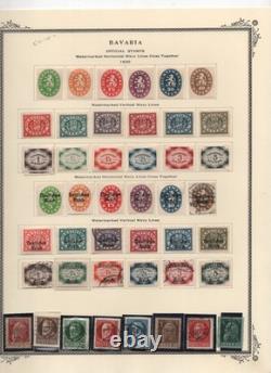 Bavière 1849-1920 Collection de plus de 350 timbres neufs et oblitérés sur feuilles d’album
