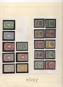 Bavière 1849-1920 Collection de plus de 350 timbres neufs et oblitérés sur feuilles d’album