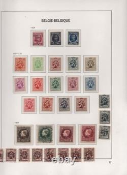 Belgique 1921-1929 Collection de 118 séries complètes neuves sur cinq pages sans charnières