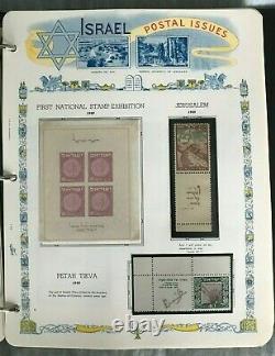 Belle Israël Mint Nh Tab Stamp Collection 1948-1971 In White Ace Album / Liant