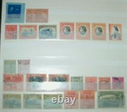 Belle collection de timbres étrangers dans un classeur d'actions neufs et usagés, des centaines de timbres.
