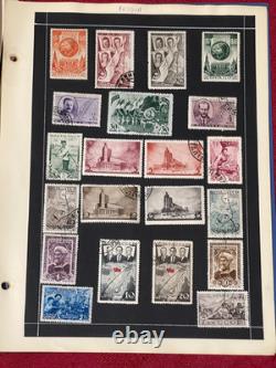 CDE1 Collection/accumulation mondiale et australienne sur une épaisse pile de feuilles d'album a