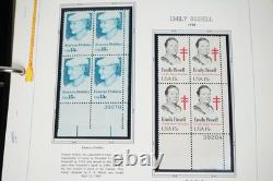 COLLECTION AMÉRICAINE DES ANNÉES 1980 DE PLUS DE 180 BLOCS DE PLAQUE NEUFS VALANT $260 RANGÉS DANS UN ALBUM
