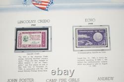 COLLECTION COMMÉMORATIVE DES ÉTATS-UNIS DES ANNÉES 1960 DE 200 TIMBRES NEUFS STOCKÉS DANS UN ALBUM WHITE ACE