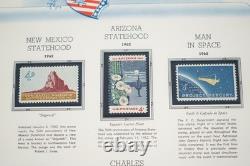 COLLECTION COMMÉMORATIVE DES ÉTATS-UNIS DES ANNÉES 1960 DE 200 TIMBRES NEUFS STOCKÉS DANS UN ALBUM WHITE ACE