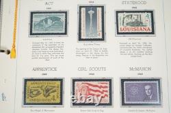 COLLECTION COMMÉMORATIVE DES ÉTATS-UNIS DES ANNÉES 1960 DE 200 TIMBRES NEUFS STOCKÉS DANS UN ALBUM WHITE ACE