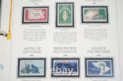 COLLECTION COMMÉMORATIVE DES ÉTATS-UNIS DES ANNÉES 1960 DE 200 TIMBRES NEUFS STOCKÉS DANS UN ALBUM WHITE ACE