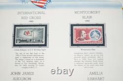 COLLECTION COMMÉMORATIVE DES ÉTATS-UNIS DES ANNÉES 1960 DE 200 TIMBRES NEUFS STOCKÉS DANS UN ALBUM WHITE ACE