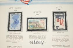 COLLECTION COMMÉMORATIVE DES ÉTATS-UNIS DES ANNÉES 1960 DE 200 TIMBRES NEUFS STOCKÉS DANS UN ALBUM WHITE ACE