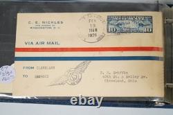 COLLECTION D'AIRMAIL FDCS DE PLUS DE 130 PIÈCES DES ÉTATS-UNIS DES ANNÉES 1920-1940 DANS L'ALBUM C7 C31