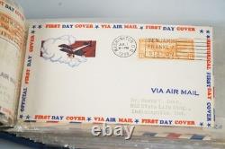 COLLECTION D'AIRMAIL FDCS DE PLUS DE 130 PIÈCES DES ÉTATS-UNIS DES ANNÉES 1920-1940 DANS L'ALBUM C7 C31