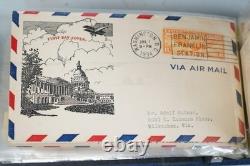COLLECTION D'AIRMAIL FDCS DE PLUS DE 130 PIÈCES DES ÉTATS-UNIS DES ANNÉES 1920-1940 DANS L'ALBUM C7 C31