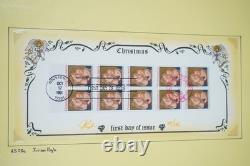 COLLECTION DE PLUS DE 30 FDCS PUGH PEINTS À LA MAIN DES ANNÉES 1990 AUX ÉTATS-UNIS STOCKÉS DANS UN ALBUM