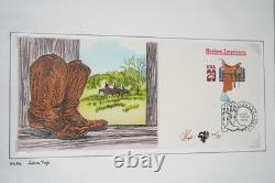 COLLECTION DE PLUS DE 30 FDCS PUGH PEINTS À LA MAIN DES ANNÉES 1990 AUX ÉTATS-UNIS STOCKÉS DANS UN ALBUM