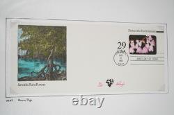 COLLECTION DE PLUS DE 30 FDCS PUGH PEINTS À LA MAIN DES ANNÉES 1990 AUX ÉTATS-UNIS STOCKÉS DANS UN ALBUM