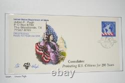 COLLECTION DE PLUS DE 30 FDCS PUGH PEINTS À LA MAIN DES ANNÉES 1990 AUX ÉTATS-UNIS STOCKÉS DANS UN ALBUM