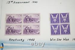 COLLECTION DE TIMBRES AMÉRICAINS DES ANNÉES 1940-1960 DE PLUS DE 325 BLOCS NEUFS DANS UN ALBUM