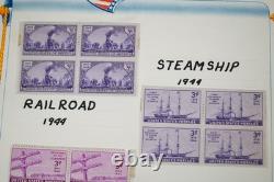 COLLECTION DE TIMBRES AMÉRICAINS DES ANNÉES 1940-1960 DE PLUS DE 325 BLOCS NEUFS DANS UN ALBUM