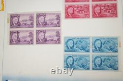 COLLECTION DE TIMBRES AMÉRICAINS DES ANNÉES 1940-1960 DE PLUS DE 325 BLOCS NEUFS DANS UN ALBUM