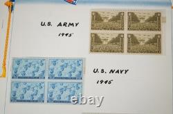 COLLECTION DE TIMBRES AMÉRICAINS DES ANNÉES 1940-1960 DE PLUS DE 325 BLOCS NEUFS DANS UN ALBUM
