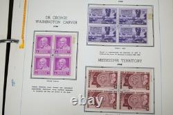 COLLECTION DE TIMBRES AMÉRICAINS DES ANNÉES 1940-1960 DE PLUS DE 325 BLOCS NEUFS DANS UN ALBUM