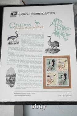 COLLECTION DE TIMBRES AMÉRICAINS DES ANNÉES 1990, 72 PANNEAUX DE TIMBRES #440-509 ENREGISTRÉS DANS UN ALBUM WHITE ACE