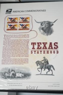 COLLECTION DE TIMBRES AMÉRICAINS DES ANNÉES 1990, 72 PANNEAUX DE TIMBRES #440-509 ENREGISTRÉS DANS UN ALBUM WHITE ACE