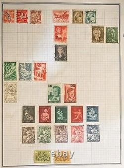 COLLECTION DE TIMBRES ANTIQUES DES PAYS-BAS 500 SUR FEUILLES D'ALBUM 1865-1965 - HOLLANDE