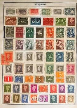 COLLECTION DE TIMBRES ANTIQUES DES PAYS-BAS 500 SUR FEUILLES D'ALBUM 1865-1965 - HOLLANDE