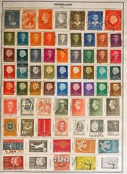 COLLECTION DE TIMBRES ANTIQUES DES PAYS-BAS 500 SUR FEUILLES D'ALBUM 1865-1965 - HOLLANDE