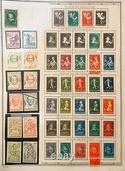 COLLECTION DE TIMBRES ANTIQUES DES PAYS-BAS 500 SUR FEUILLES D'ALBUM 1865-1965 - HOLLANDE