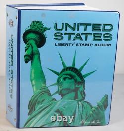 COLLECTION DE TIMBRES DE 450+ EN MINT ET UTILISÉS DES ÉTATS-UNIS DES ANNÉES 1990-2000 STOCKÉS DANS UN ALBUM HARRIS