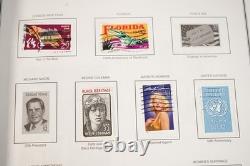 COLLECTION DE TIMBRES DE 450+ EN MINT ET UTILISÉS DES ÉTATS-UNIS DES ANNÉES 1990-2000 STOCKÉS DANS UN ALBUM HARRIS