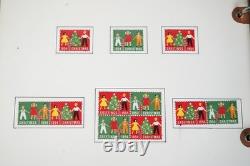 COLLECTION DE TIMBRES DE NOËL AMÉRICAINS DES ANNÉES 1950-1990 DE PLUS DE 80 FEUILLES ET DANS 2 ALBUMS