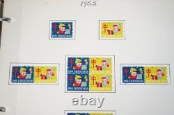 COLLECTION DE TIMBRES DE NOËL AMÉRICAINS DES ANNÉES 1950-1990 DE PLUS DE 80 FEUILLES ET DANS 2 ALBUMS