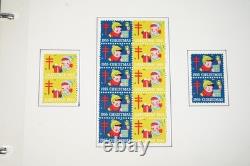 COLLECTION DE TIMBRES DE NOËL AMÉRICAINS DES ANNÉES 1950-1990 DE PLUS DE 80 FEUILLES ET DANS 2 ALBUMS