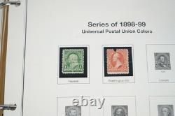 COLLECTION DE TIMBRES DES ÉTATS-UNIS DES ANNÉES 1890 À 1980 DE PLUS DE 650 TIMBRES NEUFS ET USAGÉS STOCKÉS DANS UN ALBUM MYSTIC